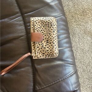 Leopard Print Wristlet Wallet